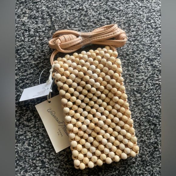 Universal Thread Striped Straw Phone Crossbody Bag - Picture 3 of 5